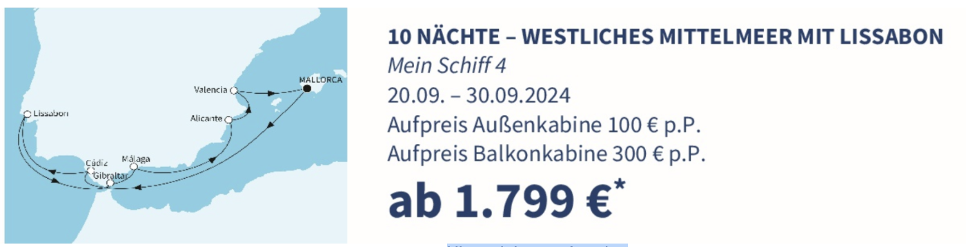 TUI Cruises Mein Schiff - Angebot der Woche