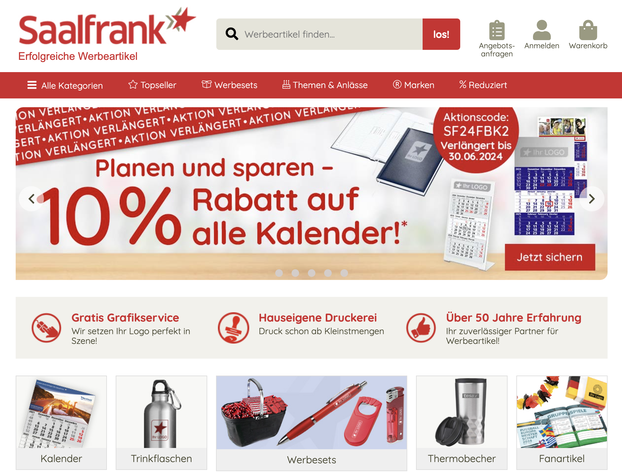 Saalfrank – Individuelle Werbemittel und Unternehmenspräsente