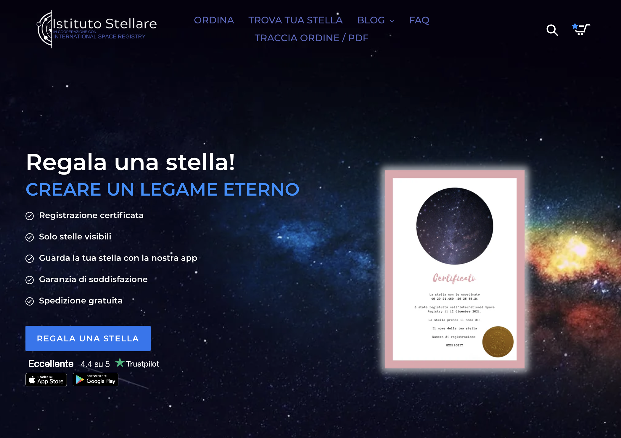Istituto Stellare – Kaufe und benenne deinen eigenen Stern